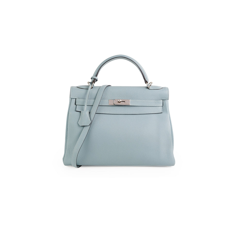 Hermes Kelly 32 Blue Lin - THE PURSE AFFAIR