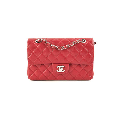 Chanel Red Quilted Caviar Leather Classic Double Flap Bag  STYLISHTOP