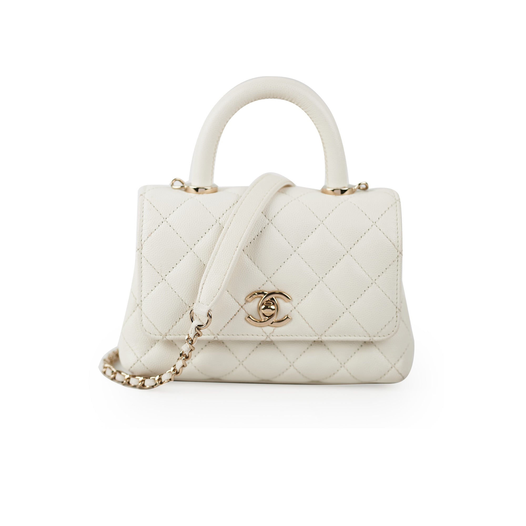 CHANEL Caviar Quilted Mini Coco Handle Flap Red 1257766