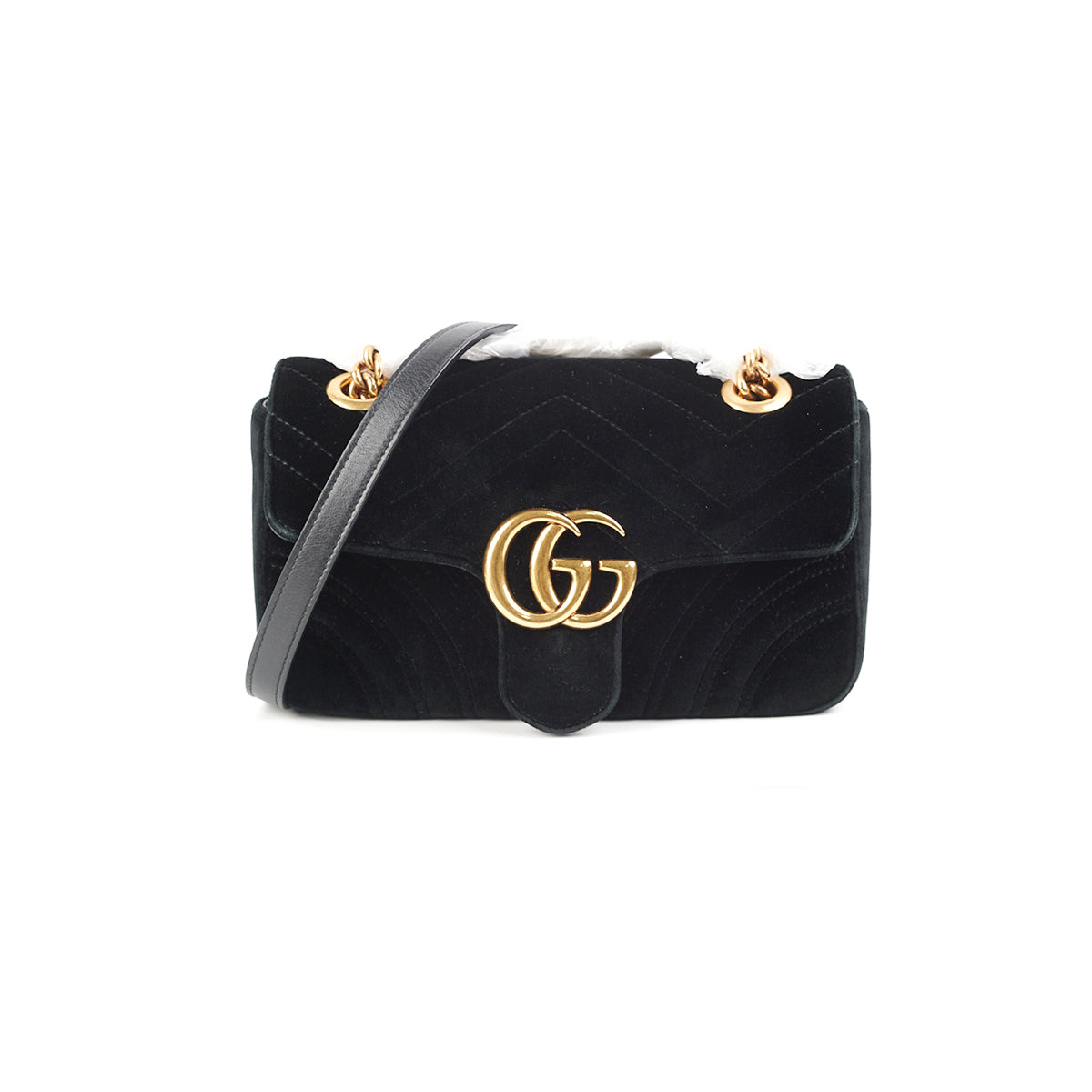 Gucci Marmont Velvet Red Small - THE PURSE AFFAIR