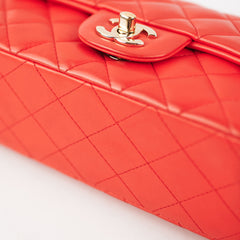 Chanel Quilted Mini Rectangular Red (orange undertone)