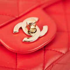 Chanel Quilted Mini Rectangular Red (orange undertone)
