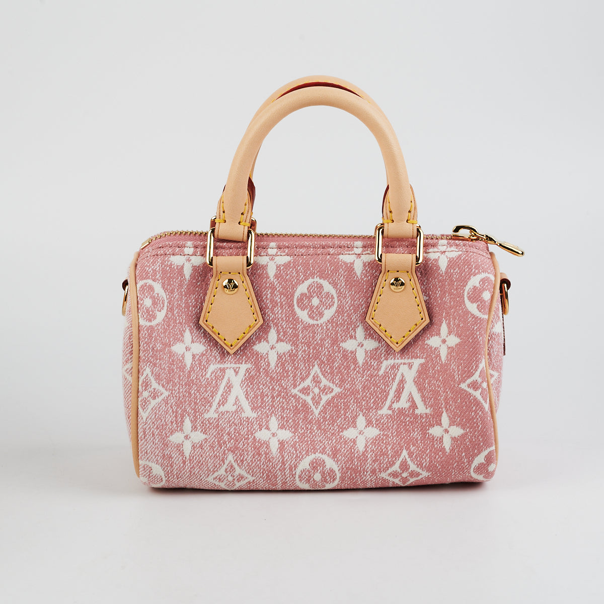 Nano speedy / mini hl handbag Louis Vuitton Pink in Denim - Jeans - 36810891