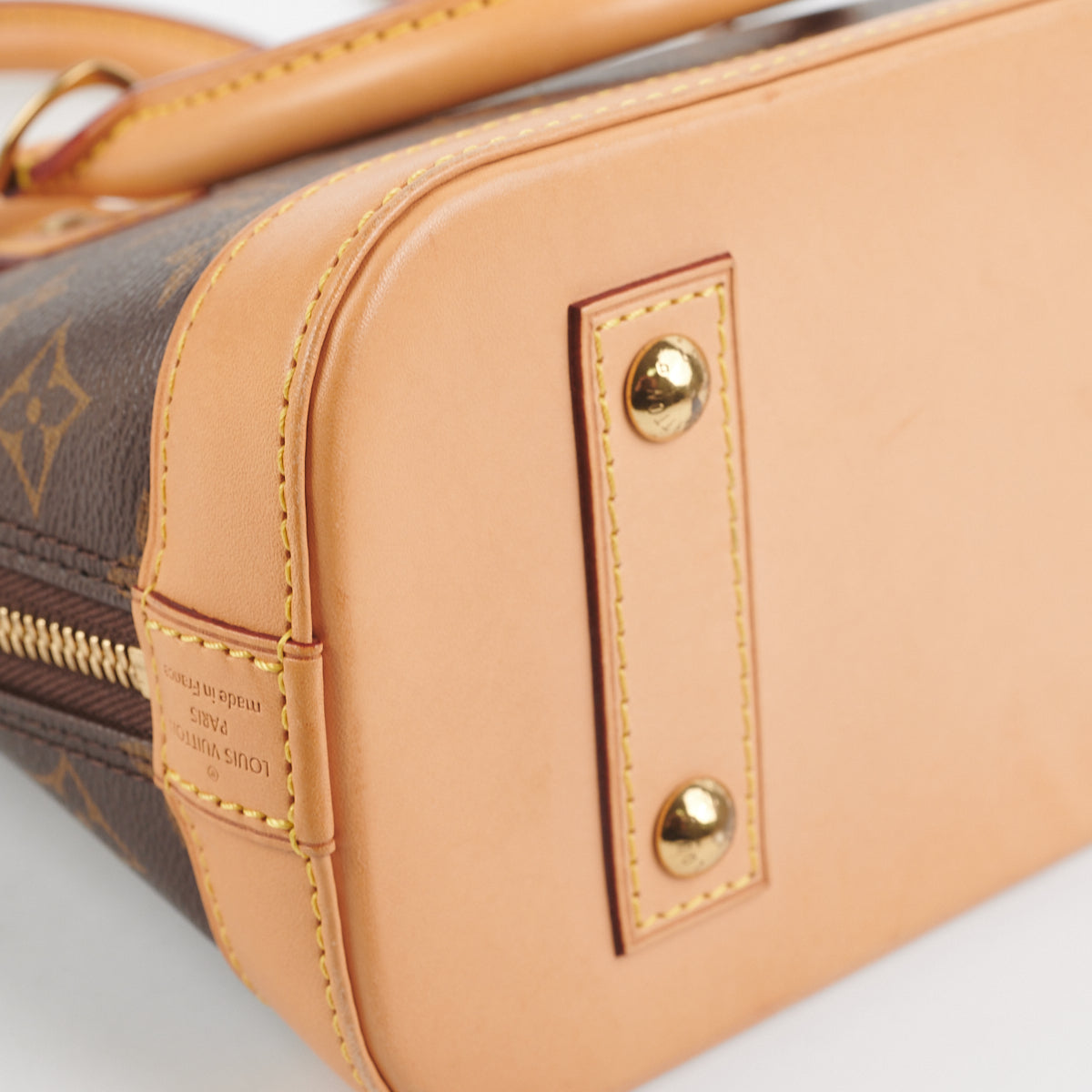 Louis Vuitton Opéra BB Handbag Monogram Canvas Leather Brown Cream