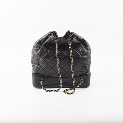 Chanel Quilted Small Gabrielle Backpack White/Black - THE PURSE AFFAIR