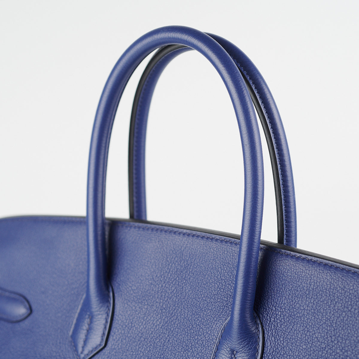 HERMES Birkin 25 Handbag Bleu Saphir Taurillon Novillo Leather