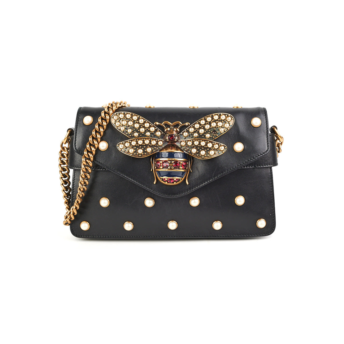 Gucci Broadways Pearly Bee Black - The Purse Affair