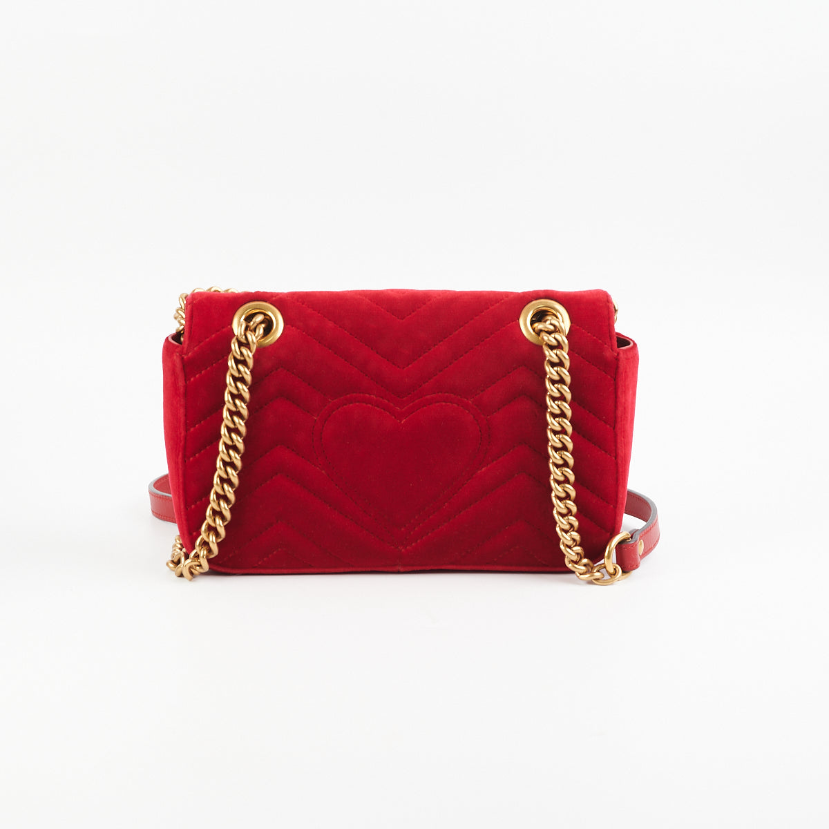 Gucci Marmont Velvet Red Small - The Purse Affair