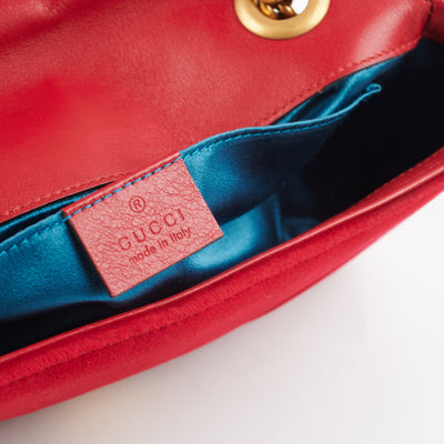 Gucci Marmont Velvet Red Small - THE PURSE AFFAIR