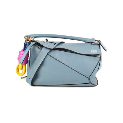 LOEWE Calfskin Nano Puzzle Bag Blue 1230161