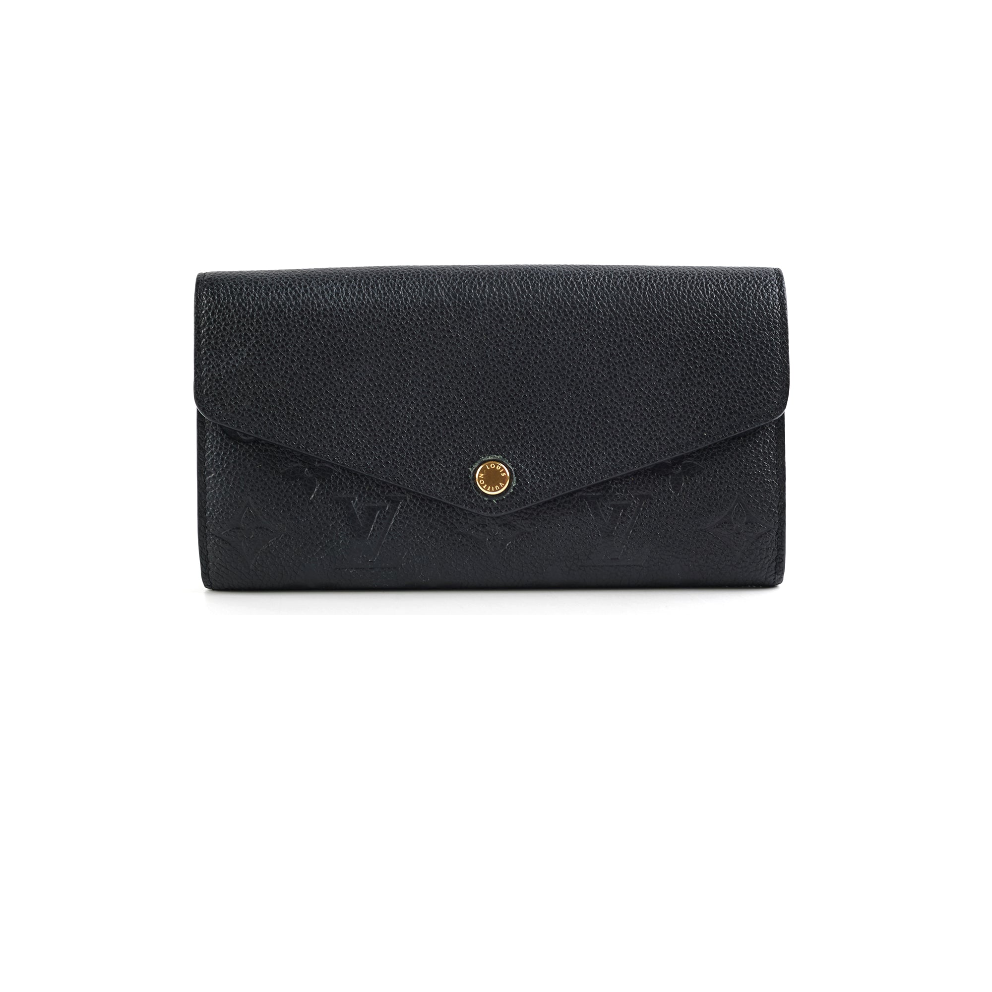 Clémence Wallet  Luxury Monogram Empreinte Leather Black  LOUIS VUITTON