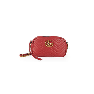 Gucci Mini Marmont Velvet Red - THE PURSE AFFAIR