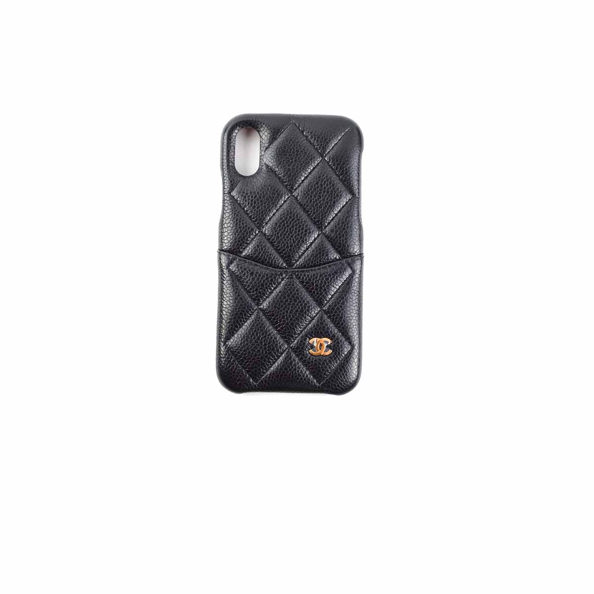 Chanel IPhone X Case Quilted Caviar Black - THE PURSE AFFAIR