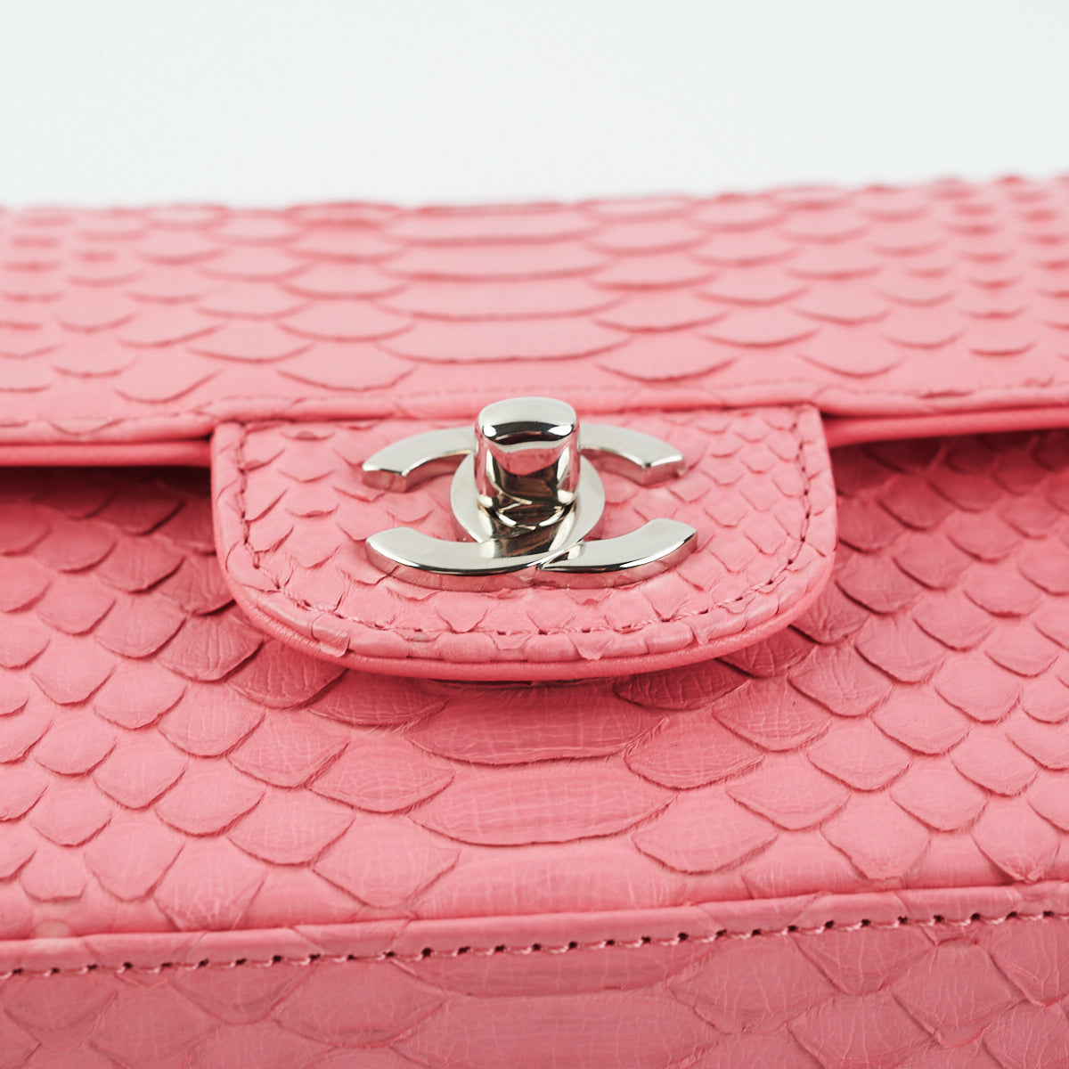 CHANEL PYTHON MINI FLAP BAG IN BUBBLEGUM PINK – Caroline's Fashion Luxuries