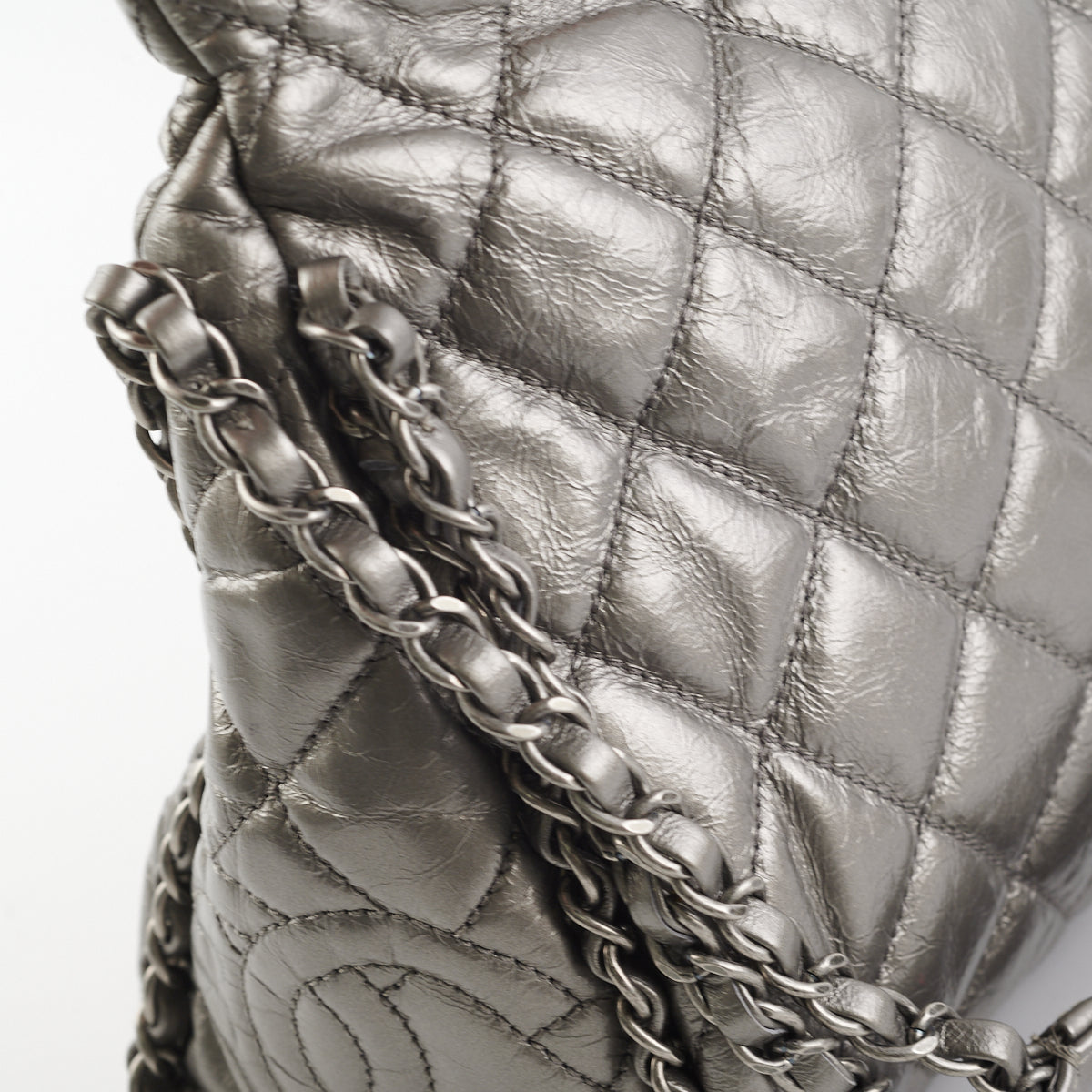 Chanel Metallic Dark Grey Quilted Chain Me Hobo Aged Calfskin With  Ruthenium Hardware, 2011 Available For Immediate Sale At Sotheby's