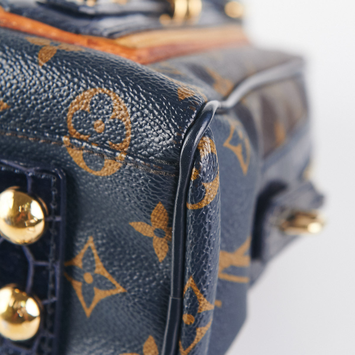 LOUIS VUITTON Monogram Denim Exotic Neo Speedy Hand Bag Blue